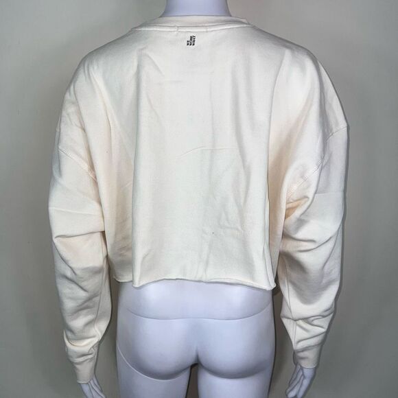 WeWoreWhat Solid Cropped Sweatshirt in Off White - Picture 4 of 13